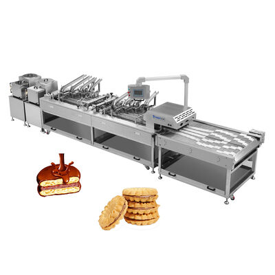 Vierbahn-Kekscreme-Sandwichmaschine Hochgeschwindigkeits-Sandwich-Keksmaschine 6kw
