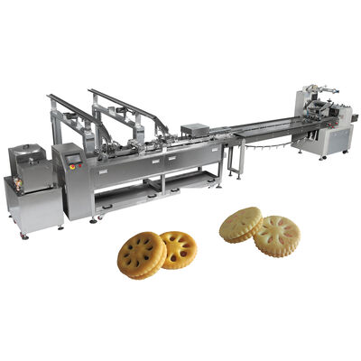 Buen precio Máquina de sándwich de galletas de un solo carril 220V Máquina de envasado en flujo personalizada en línea