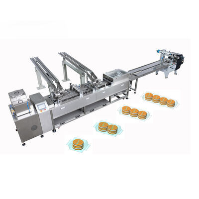 Bon prix Machine à sandwich de biscuits à la crème au chocolat avec machine à emballer des biscuits en pile en ligne