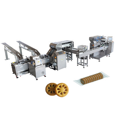 Buen precio 5.5kw máquina de embalaje de galletas de crema en el borde máquina automática de embalaje de galletas en línea