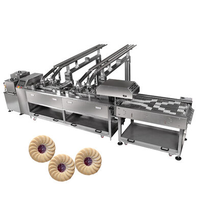 Bom preço Máquina de Enchimento de Marmelada de Frutas de Duas Linhas Máquina de Sandwich de Biscoitos de Sabor Duplo 6kw Com Multiplicador de Linha on-line