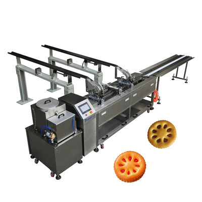 Bom preço Máquina de Enchimento de Marmelada de Frutas de Um Sabor Máquina de Enchimento de Biscoitos e Creme de Caramelo de Faixa Única Com Transportador on-line